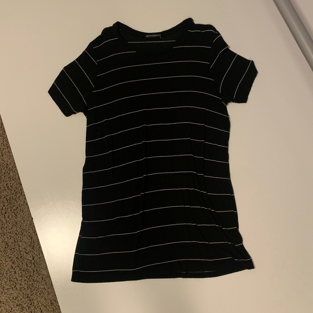 Black and White Striped T-Shirt Dress